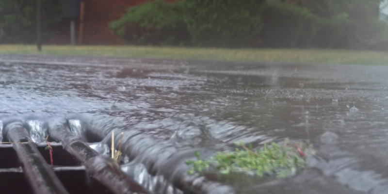 Storm drains are commonly cleaned by using high-pressure water